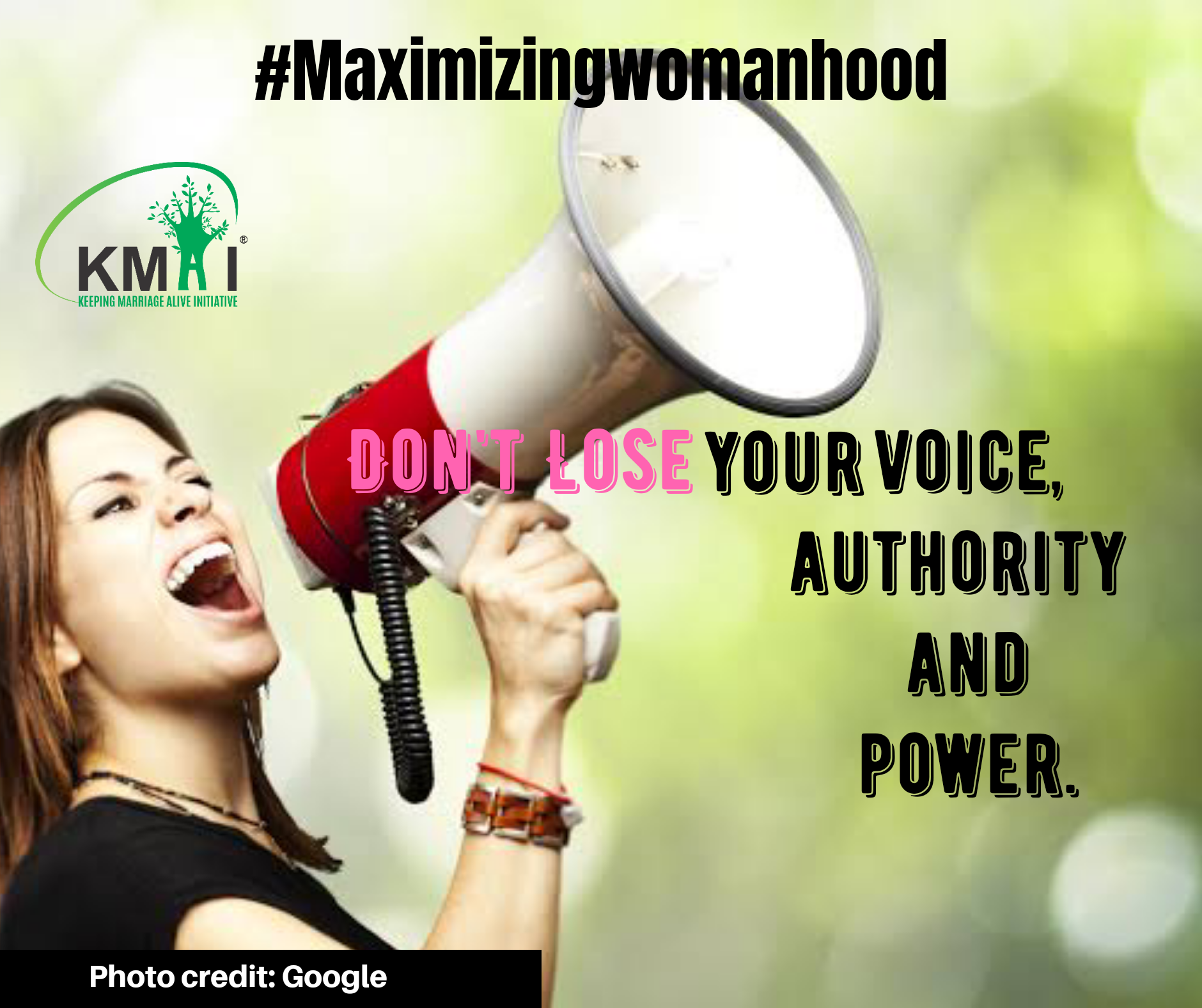 Don't lose your voice, authority and power